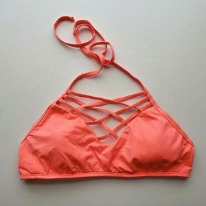 Mossimo High Neck Strappy Front Peach Bikini Top